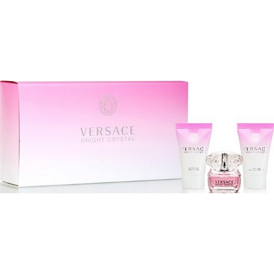 Versace Bright Crystal toaletní voda 5 ml + sprchový gel 25 ml + tělové mléko 25 ml, dárková sada pro ženy