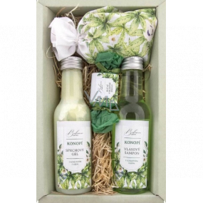 Bohemia Gifts Cannabis Konopný olej sprchový gel 200 ml + šampon na vlasy 200 ml + sůl do koupele 150 g + toaletní mýdlo 30 g, kosmetická sada