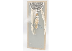 Nekupto Home Decor Drewniana deska z haczykami szara 12 x 30 cm
