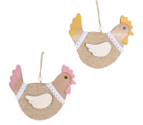 Kurczak drewniany do zawieszenia 13 cm różne kolory