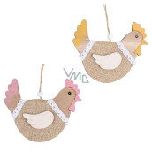 Kurczak drewniany do zawieszenia 13 cm różne kolory