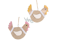 Kurczak drewniany do zawieszenia 13 cm różne kolory