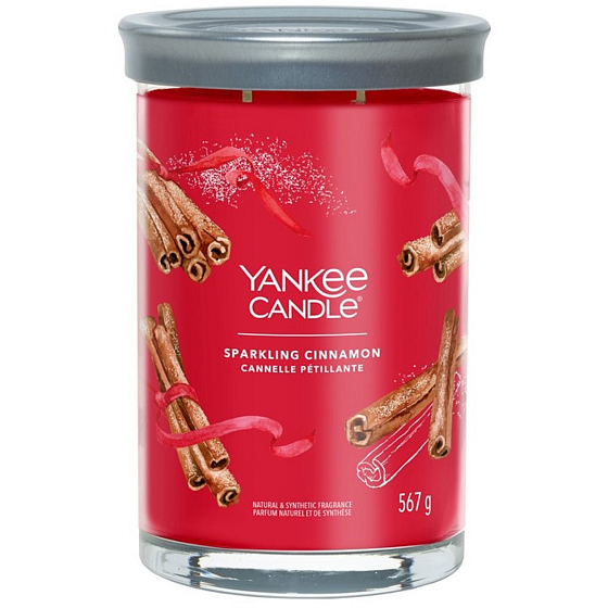 Yankee Candle Sparkling Cinnamon - Iskrząca cynamonowa świeca Signature Tumbler duża szklana 2 knoty 567 g
