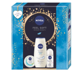 Nivea Feel Soft krem nawilżający do ciała, twarzy i rąk 100 ml + Nivea Original Care kulkowy antyperspirant roll-on 50 ml + Nivea Creme Soft żel pod prysznic 250 ml, zestaw kosmetyczny