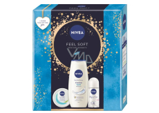 Nivea Feel Soft krem nawilżający do ciała, twarzy i rąk 100 ml + Nivea Original Care kulkowy antyperspirant roll-on 50 ml + Nivea Creme Soft żel pod prysznic 250 ml, zestaw kosmetyczny