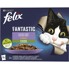 Felix Fantastic kapsičky pro kočky wybór z warzywami, 12 × 85 g