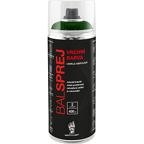 BALSPREJ vrchní uniwersalna farba akrylowa w sprayu, RAL 6002 zielona liściasta, 400 ml