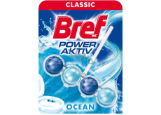 Bref Power Aktiv 4 Formuła Ocean WC blok dla higienicznej czystości i świeżości Twojej toalety, barwi wodę 50 g
