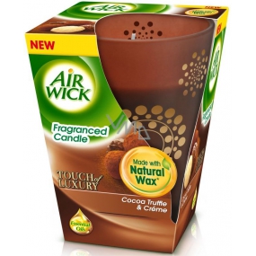 Air Wick Touch of Luxury Cocoa Truffle & Créme Prémiová vonná svíčka 150 g