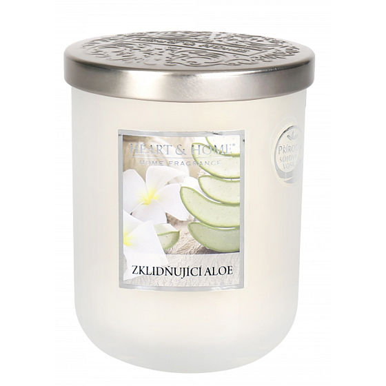 Heart & Home Zklidňující aloe Sojová vonná svíčka velká hoří až 70 hodin 310 g