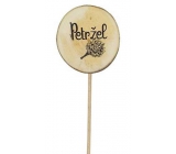 Bohemia Gifts Drewniany ząbik do ziół z nadrukiem - Pietruszka średnica 5 - 8 cm