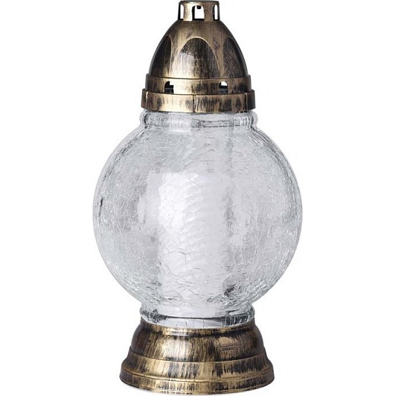 Bolsius Lampa skleněná Koule praskaná 28 cm 52 hodin 130 g