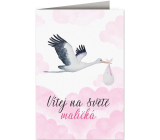 Nekupto Gratulacje z okazji urodzin dziecka Czapka z niemowlęciem różowa 115 x 170 mm