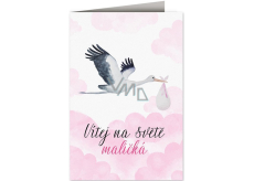 Nekupto Gratulacje z okazji urodzin dziecka Czapka z niemowlęciem różowa 115 x 170 mm
