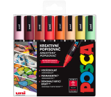 Posca Uniwersalny zestaw markerów akrylowych 1,8 - 2,5 mm Summer mix ciepłych tonów 8 sztuk PC-5M