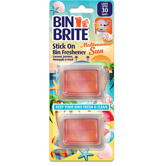 Bin Brite Mediterranean Sun naklejki zapachowe do kosza 2 sztuki