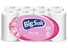 Big Soft Plus 2-warstwowy papier toaletowy, 16 rolek, 17,6 m rolka