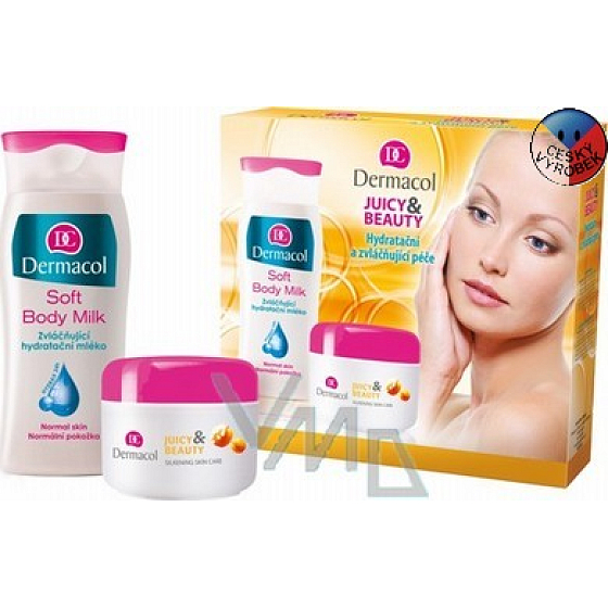 Dermacol Juicy & Beauty pleťový krém 50 ml + hydratační mléko 200 ml, kosmetická sada