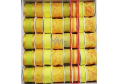 Ditipo Wstążka materiałowa z dratkiem żółto-pomarańczowa, pasek 3 m x 25 mm