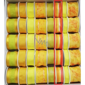 Ditipo Wstążka materiałowa z dratkiem żółto-pomarańczowa, pasek 3 m x 25 mm
