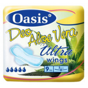 Oasis Ultra Wings Deo Aloe Vera ultra cienkie perfumowane podpaski z skrzydełkami 9 sztuk Oasis Ultra Wings Deo Aloe Vera ultra cienkie perfumowane podpaski z skrzydełkami 9 sztuk