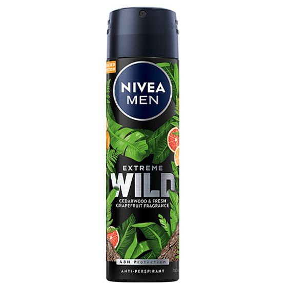 Nivea Men Extreme Wild Cedarwood & Fresh Grapefruit antiperspirant deodorant sprej pro muže 150 ml
