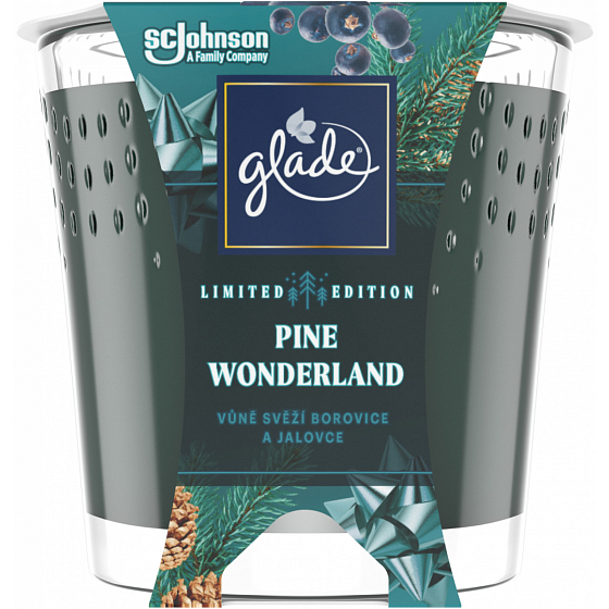Glade Pine Wonderland s vůní borovice a jalovce vonná svíčka ve skle, doba hoření až 38 hodin 129 g