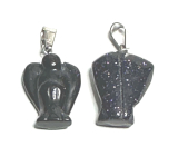 Goldstone niebieski Awenturyn Anioł stróż 2 - 2,2 cm, kamień ambicji
