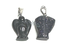 Goldstone niebieski Awenturyn Anioł stróż 2 - 2,2 cm, kamień ambicji