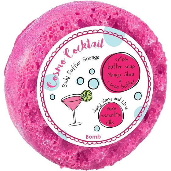 Bomb Cosmetics Cosmo Coctail naturalna gąbka do prysznica z masłem 200 g