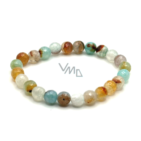 Achat jasnoniebieski bransoletka fasetowana elastyczna naturalny kamień, kuleczka 8 mm / 16 - 17 cm Achat jasnoniebieski bransoletka fasetowana elastyczna naturalny kamień, kuleczka 8 mm / 16 - 17 cm