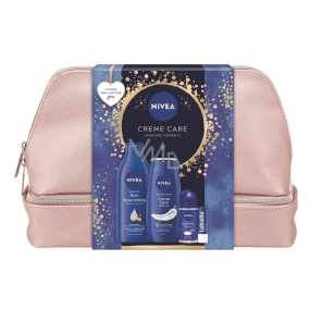 Nivea Creme Care Bogate Odżywcze Mleczko do Ciała 400 ml + Nivea Creme Care Żel pod prysznic 250 ml + Nivea Protect & Care Antyperspirant w Kulce 50 ml + Labello Original Balsam do Ust 4,8 g + Kosmetyczna Etui, Zestaw Kosmetyczny dla Kobiet