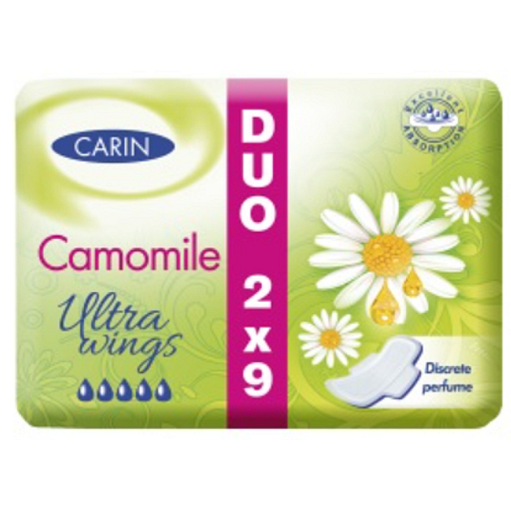 Carine Ultra Wings Kamille wkładki intymne Duo 2 x 9 sztuk