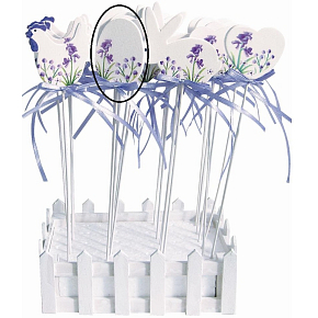 Vajíčko s dřevěným s levandulovým dekorem zápich cca 5 cm + špejle