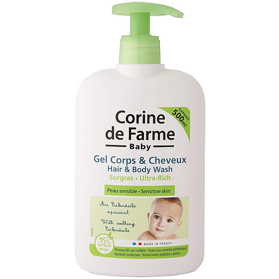 Corine de Farme Baby 2v1 hydratační mycí gel na vlasy a tělo s dávkovačem 500 ml