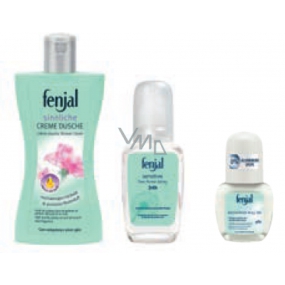 Fenjal Rose sprchový gel 200 ml + Sensitive parfémovaný deodorant sklo 75 ml + deodorant roll-on 50 ml, kosmetická sada