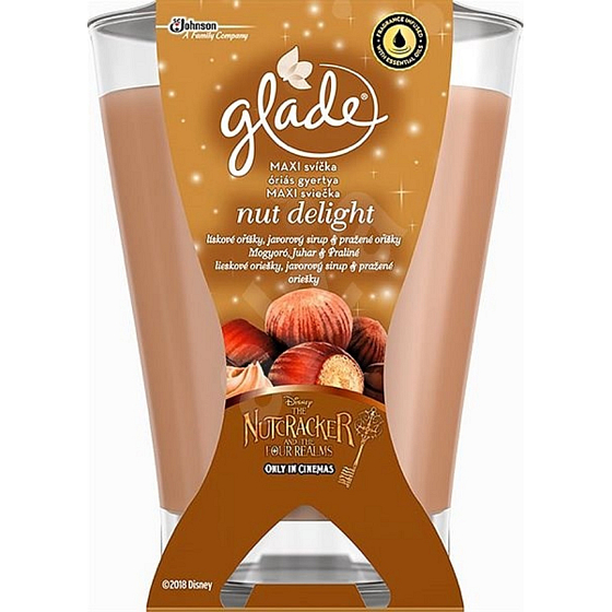 Glade by Brise Nut Delight - Pražené oříšky a sladké pralinky vonná velká svíčka ve skle, doba hoření až 52 hodin 224 g