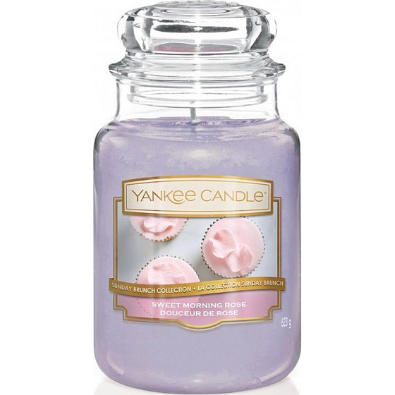 Yankee Candle Sweet Morning Rose - Sladká ranní růže vonná svíčka Classic velká sklo 623 g