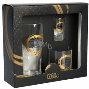Albi Męska sprawa Prawdziwy facet zestaw szklanek do alkoholu 3 szt