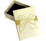 Krabička karton s houbičkou na šperky potisk mašle béžová 6,5 x 8,5 cm