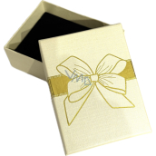 Krabička karton s houbičkou na šperky potisk mašle béžová 6,5 x 8,5 cm