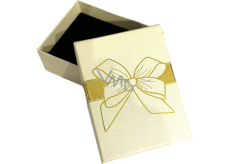 Krabička karton s houbičkou na šperky potisk mašle béžová 6,5 x 8,5 cm