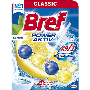 Bref WC Power Aktiv Cytryna, WC blok w kulkach, cytryna, 50 g