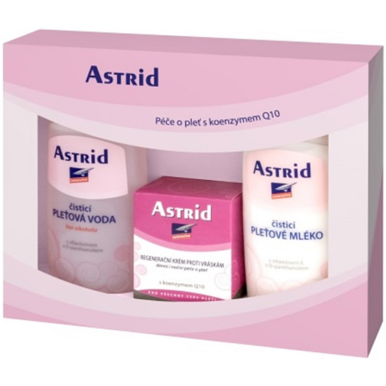 Astrid Intensive pleťové mléko 200 ml + čisticí pleťová voda pro suchou a citlivou pleť 200 ml + regenerační krém proti vráskám s Q10 50 ml, kosmetická sada
