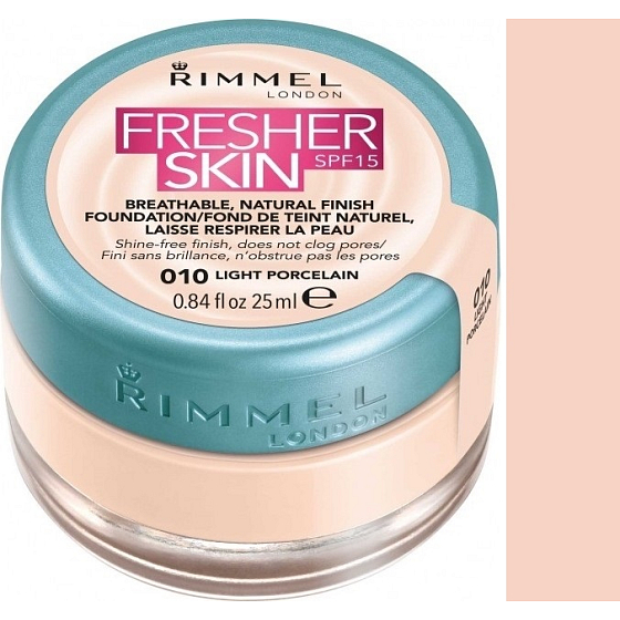 Rimmel London Fresher Skin Foundation make-up 010 Light Porcelain 25 ml