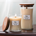 WoodWick Vanilla Bean - Vanilkový lusk vonná svíčka s dřevěným knotem a víčkem sklo malá 85 g