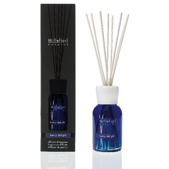 Millefiori Milano Natural Berry Delight - Ovocné potěšení Difuzér 250 ml + 8 stébel v délce 30 cm do středně velkých prostor vydrží minimálně 3 měsíce