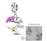 Wisiork Sterlingowy Srebro 925 Luminozny - Znak Zodiaku Koziorożec, Zawieszka do Bransoletki