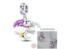 Wisiork Sterlingowy Srebro 925 Luminozny - Znak Zodiaku Koziorożec, Zawieszka do Bransoletki