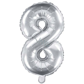 Ditipo Balonik foliowy numer 8 srebrny 35 cm 1 sztuka